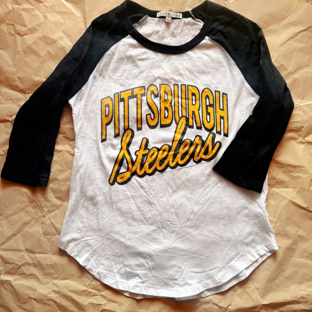 Pittsburgh Steelers Raglan Shirt - Black & White